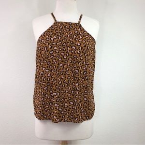 3/$25 Old Navy Women's Brown Cheetah Print Halter Tank Top Size Medium Casual